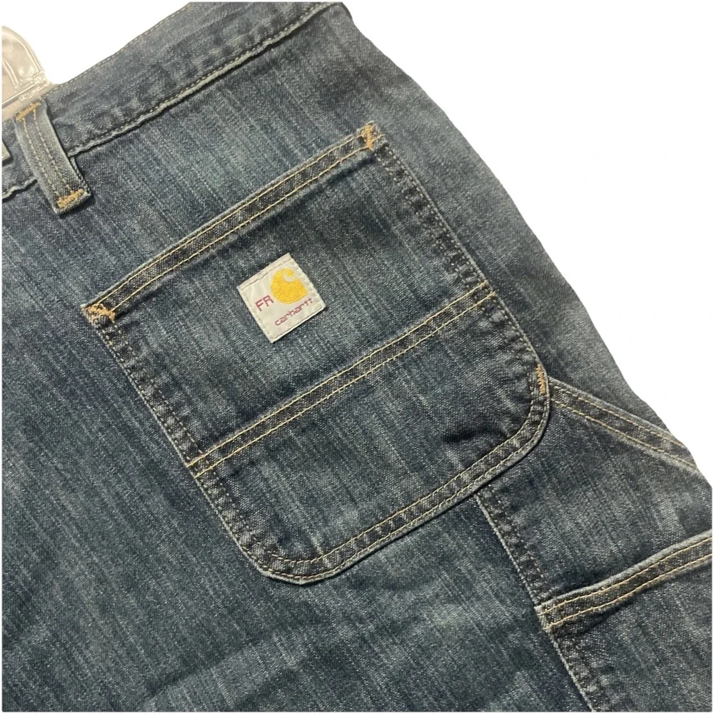 NWT Carhartt FR Jeans 50x30 Blue Denim Workwear Relaxed Fit Straight Leg Mens‎